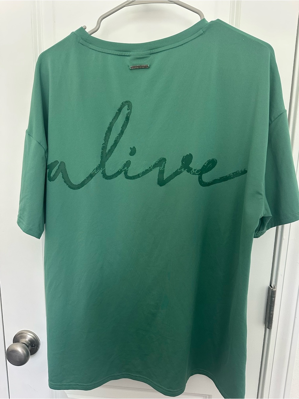 Gymshark x Whitney Simmons Oversized “Alive” Graphic T-Shirt in Green - Picture 2 of 3